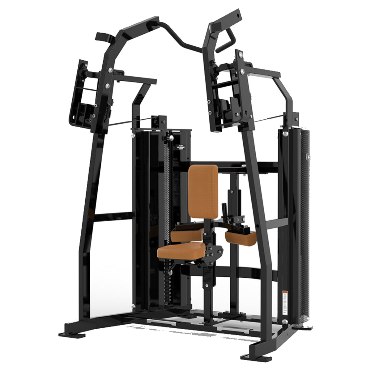 DHZ D-FORCE PM2044 Front Pulldown – Dual Weight Stack Front-Latzugmaschine – braune Polster, Produktansicht 02