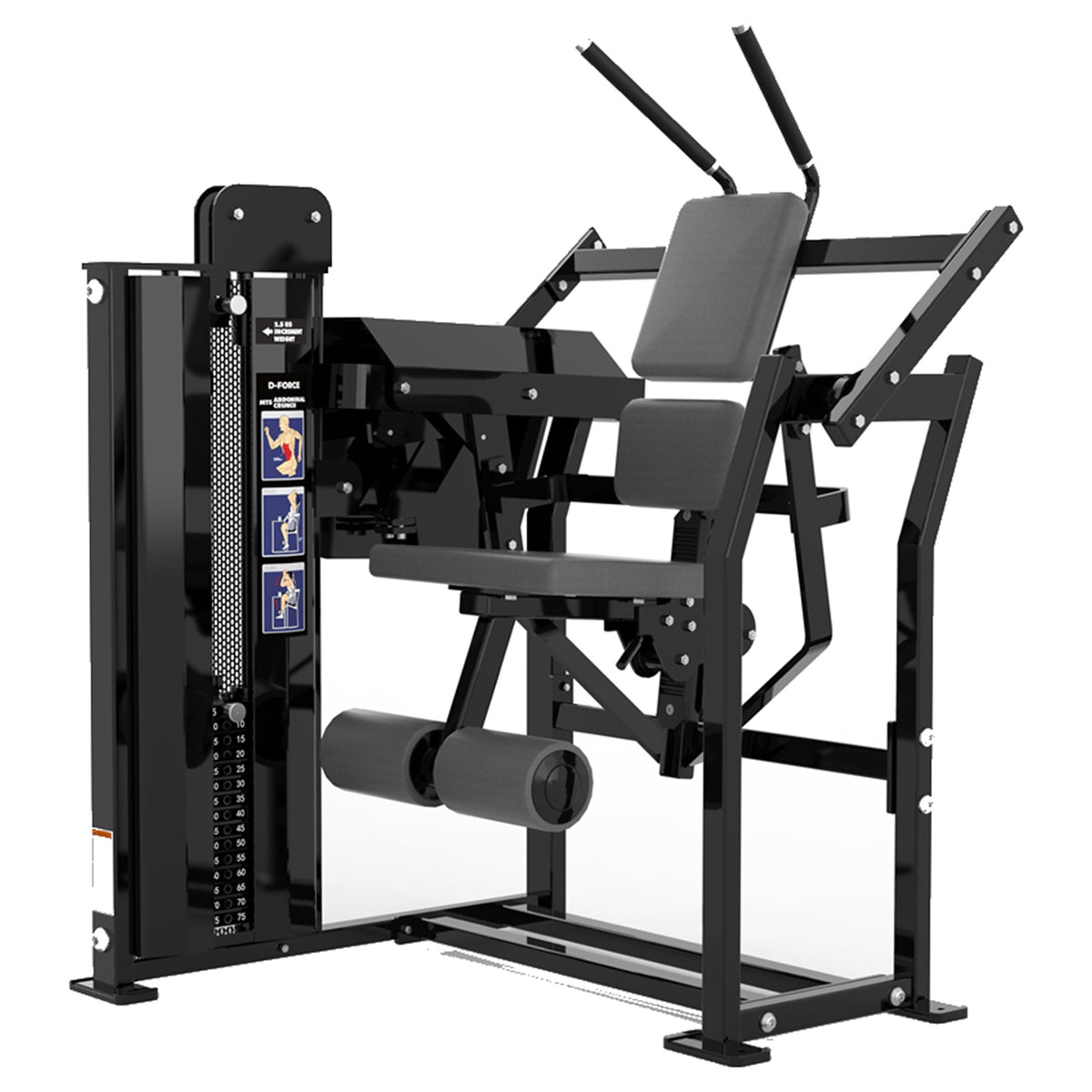 DHZ D-FORCE PM2046 Abdominal Crunch – Dual Weight Stack Bauchmaschine – schwarze Polster, Hauptansicht