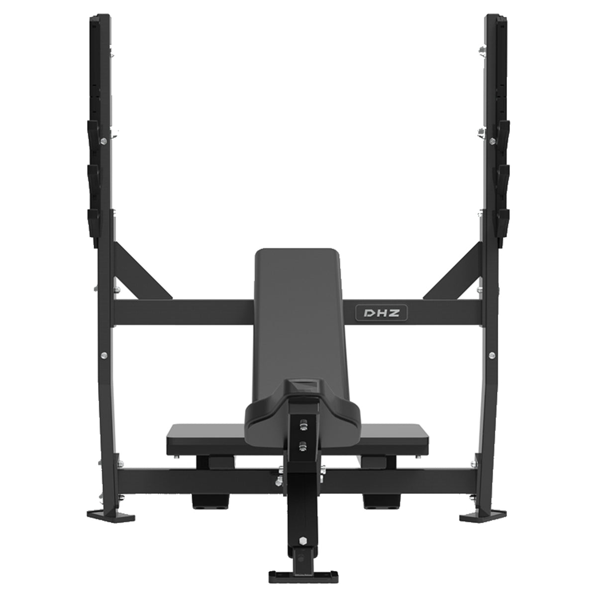DHZ S-FORCE PM3013 Olympic Incline Bench – Freihantel Olympische Schrägbank – schwarze Polster, Produktansicht 02