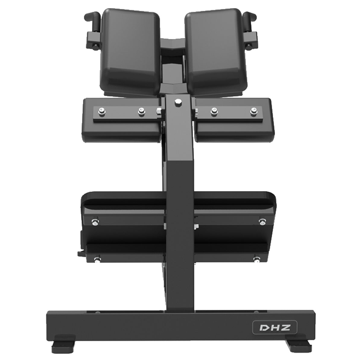 DHZ S-FORCE PM3016 Back Extension – Freihantel Rückenstrecker – schwarze Polster, Produktansicht 02