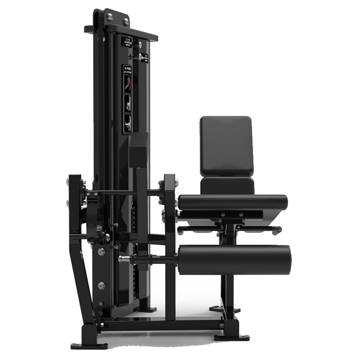 DHZ S-FORCE SM5002 Leg Extension – Gewichtsblock Beinstrecker – schwarze Polster, Produktansicht 02