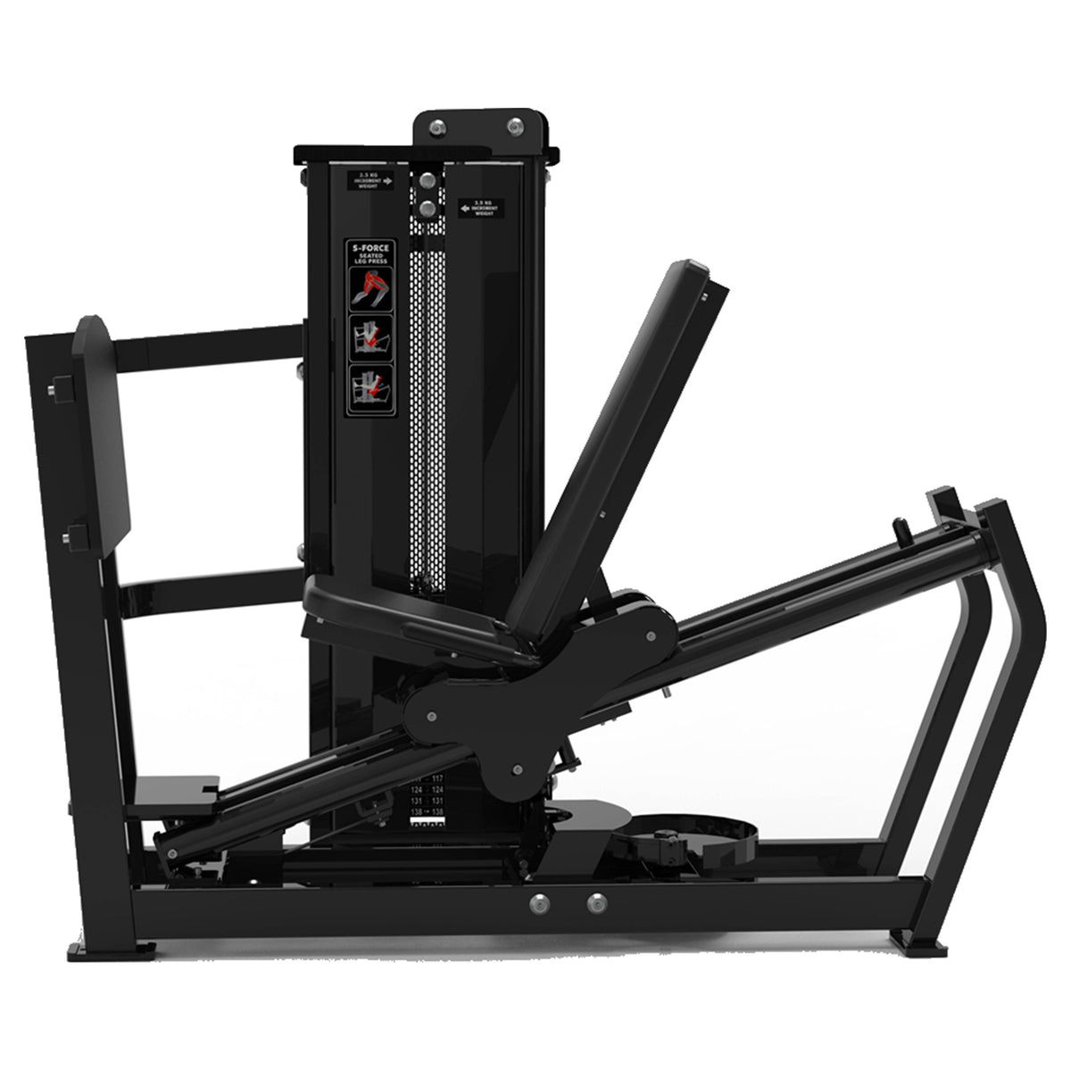 DHZ S-FORCE SM5003 Dual Leg Press & Calf – Gewichtsblock Dual Beinpresse und Wadenmaschine – schwarze Polster, Produktansicht 02