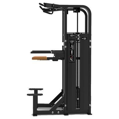 DHZ S-FORCE SM5009 Dual Dip & Chin Assist – Gewichtsblock Dual Dip- und Klimmzughilfe – braune Polster, Produktansicht 02