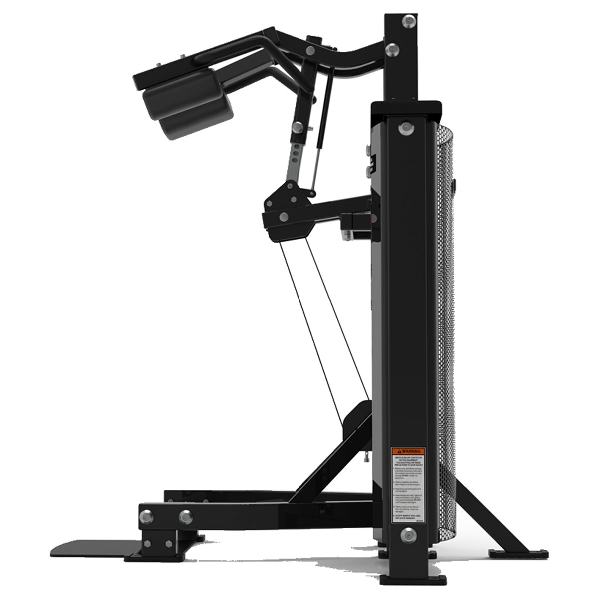 DHZ S-FORCE SM5010 Standing Calf – Gewichtsblock Stehende Wadenmaschine – schwarze Polster, Produktansicht 02