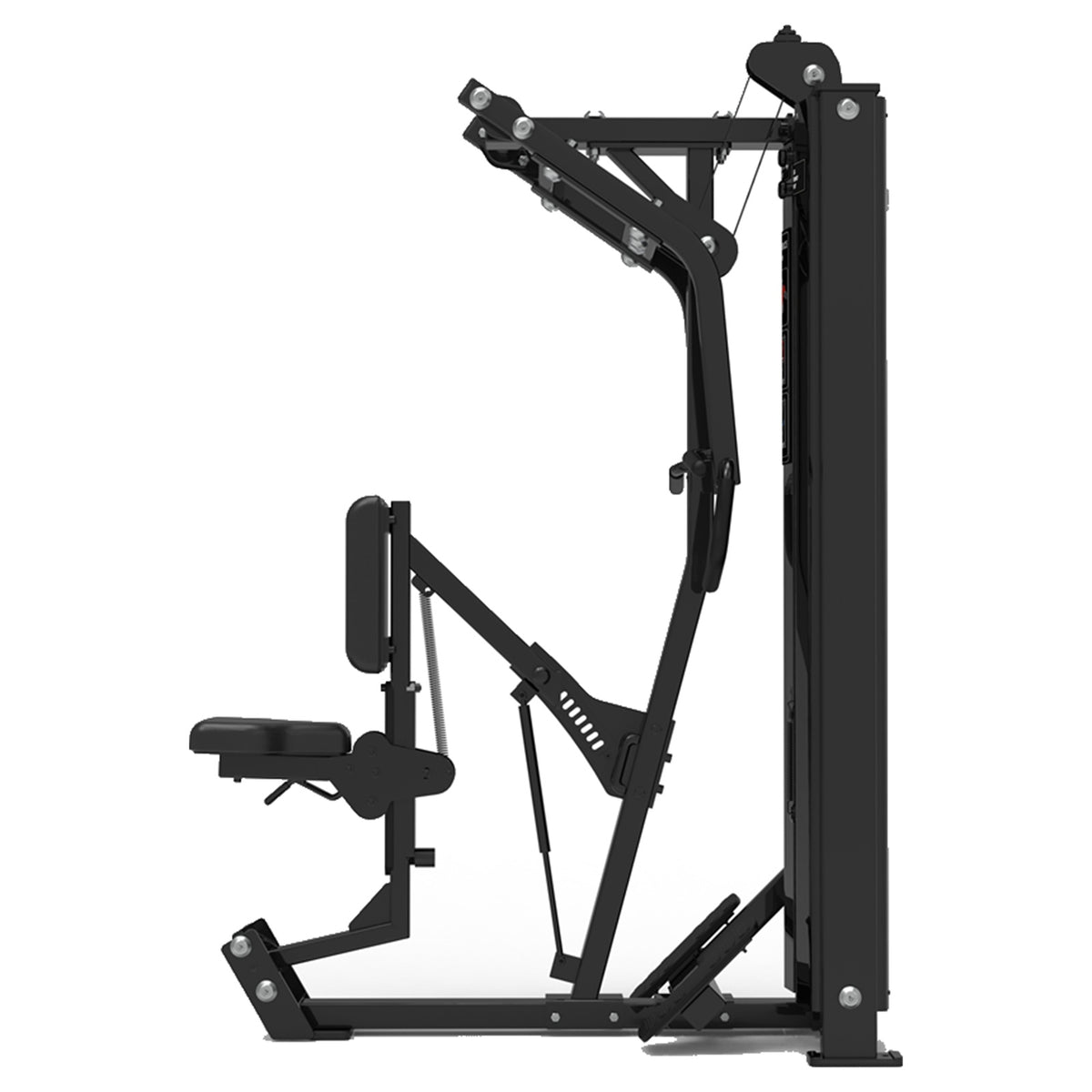 DHZ S-FORCE SM5034 Vertical Row – Gewichtsblock Vertikale Rudermaschine – schwarze Polster, Produktansicht 02