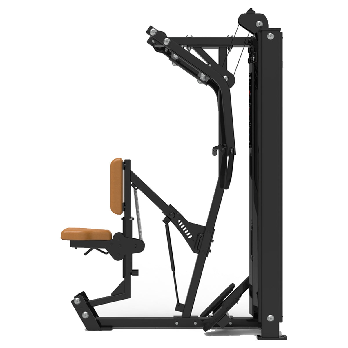 DHZ S-FORCE SM5034 Vertical Row – Gewichtsblock Vertikale Rudermaschine – braune Polster, Produktansicht 02