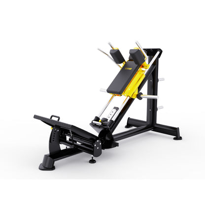 DHZ TITAN Extreme T939 Super Hack Slide – Professionelle Hack Squat Maschine für effektives Beintraining – super hack slide schwarz gold hauptansicht