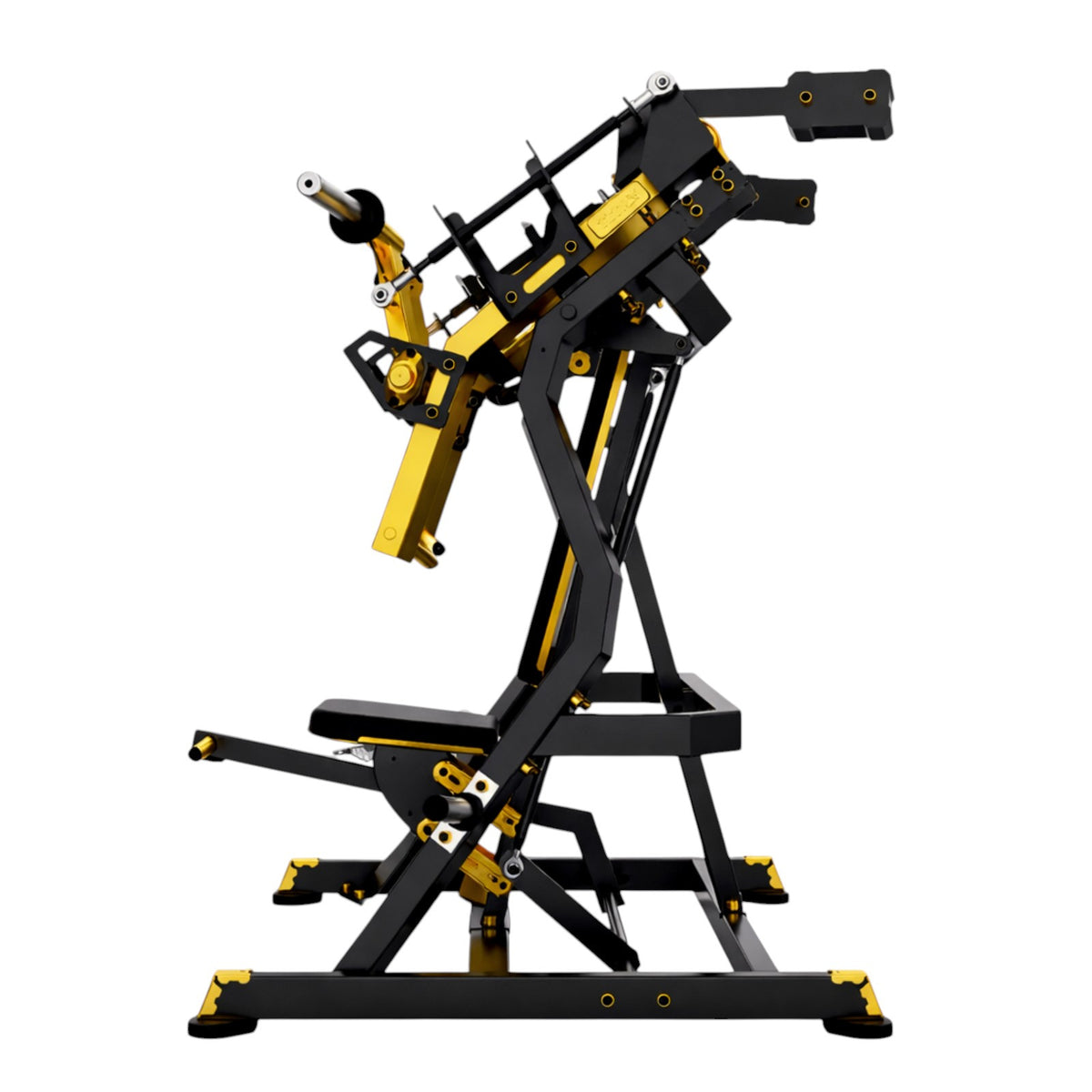 DHZ TITAN Mechanix Y915ZA Incline Chest Press - Plate Loaded Brustpresse für obere Brust – incline chest press schwarz gold seitenansicht