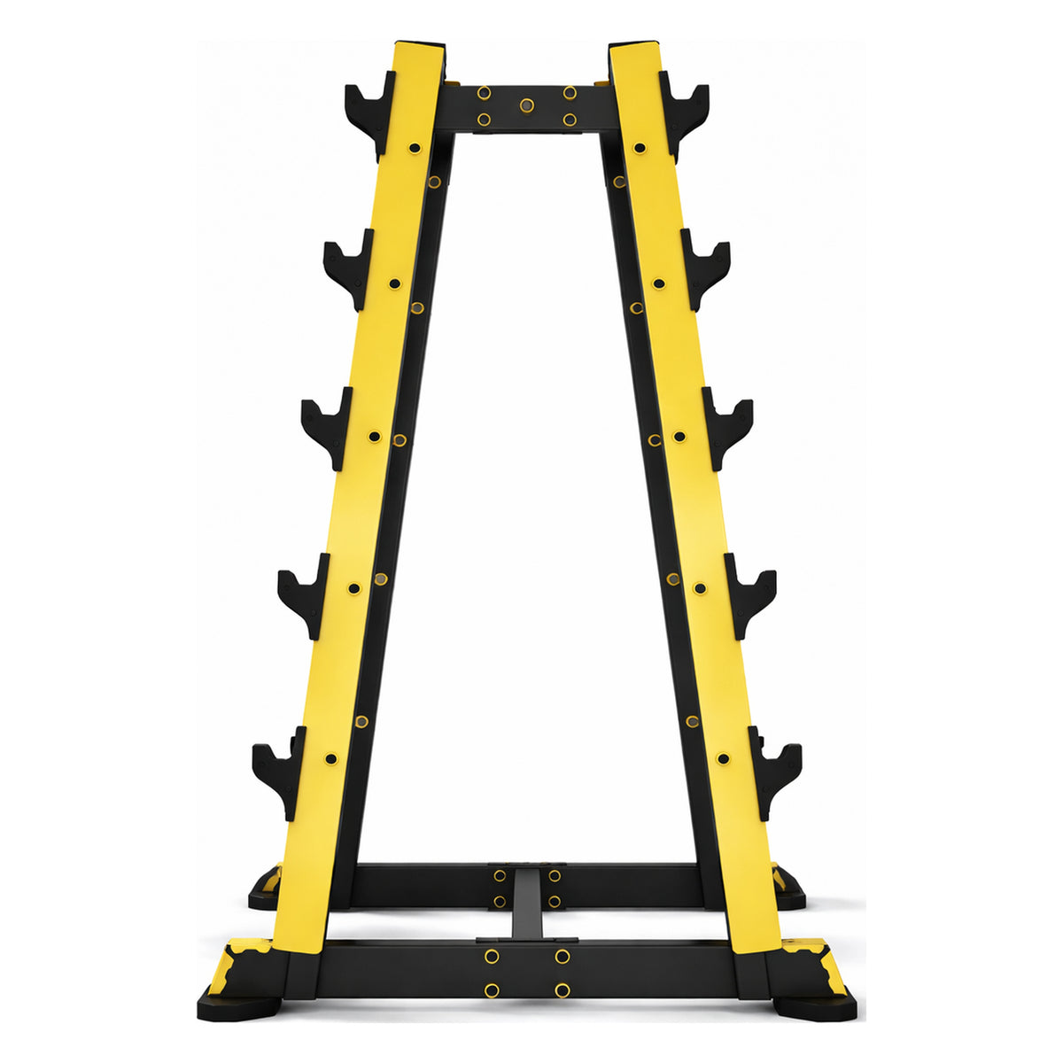 DHZ TITAN Mechanix Y981ZA Barbell Rack - Hantelablage für Langhanteln und Curlstangen – barbell rack schwarz gold frontansicht