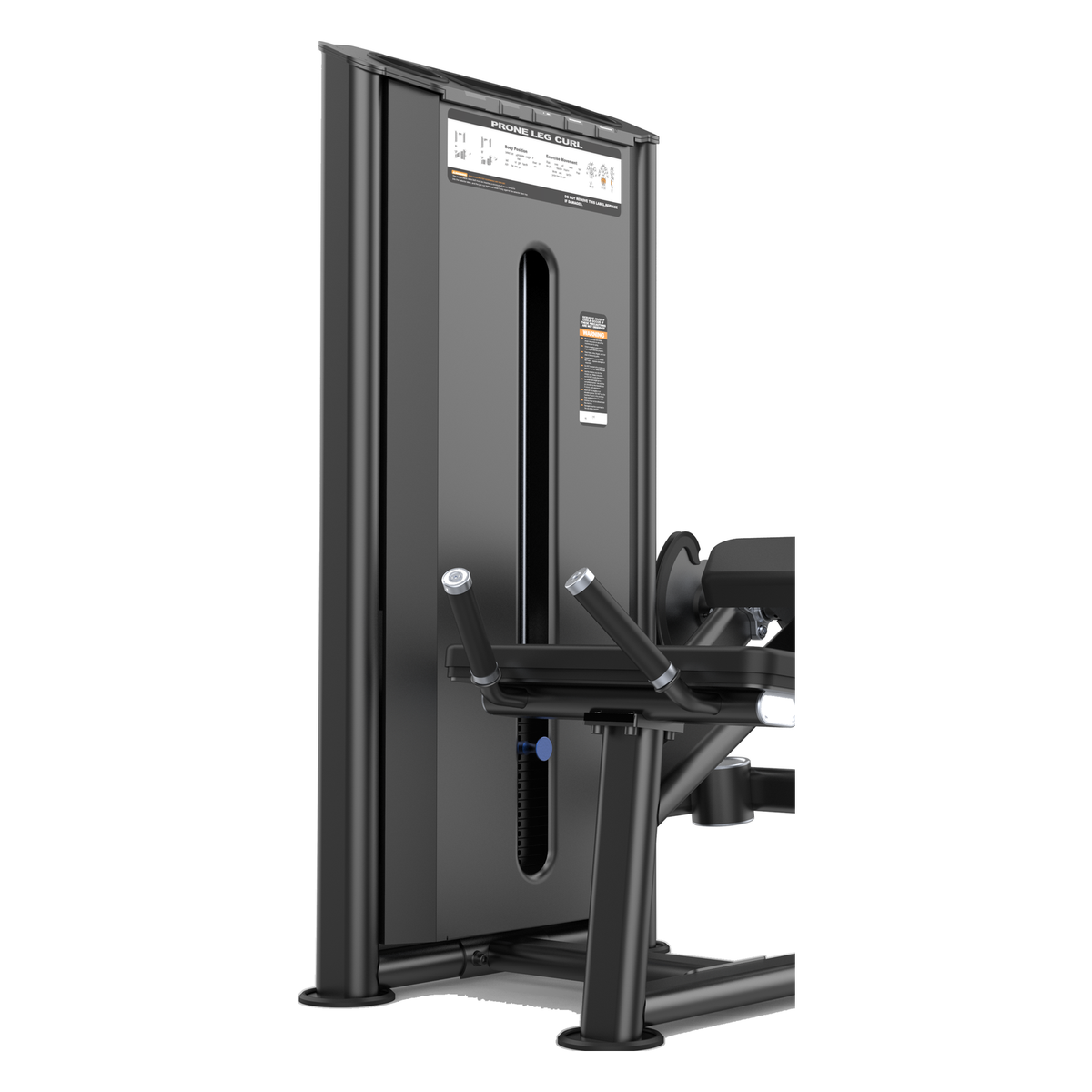 DHZ U2001 Prone Leg Curl Detailansicht des Gewichtsturms