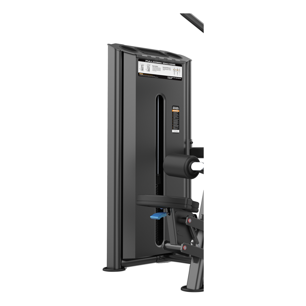 DHZ U2035 Pulldown Detailansicht von Gewichtsturm, Sitz und Verstellung