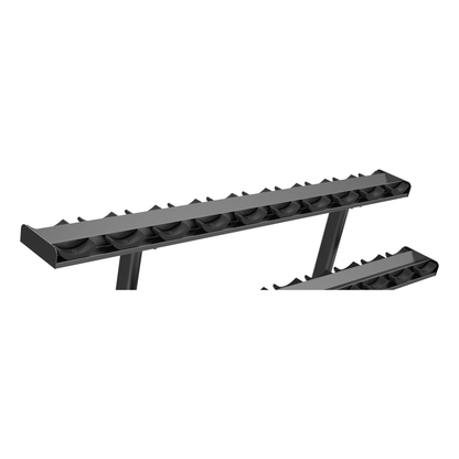DHZ U2077 Dumbbell Rack obere Ablage und Hantelschalen im Detail