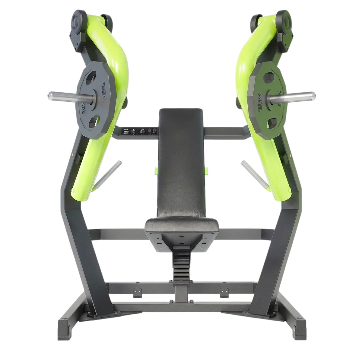 DHZ Y900 Y910 Decline-Brustpresse (Low Chest Press) in Grün-Schwarz – Frontansicht
