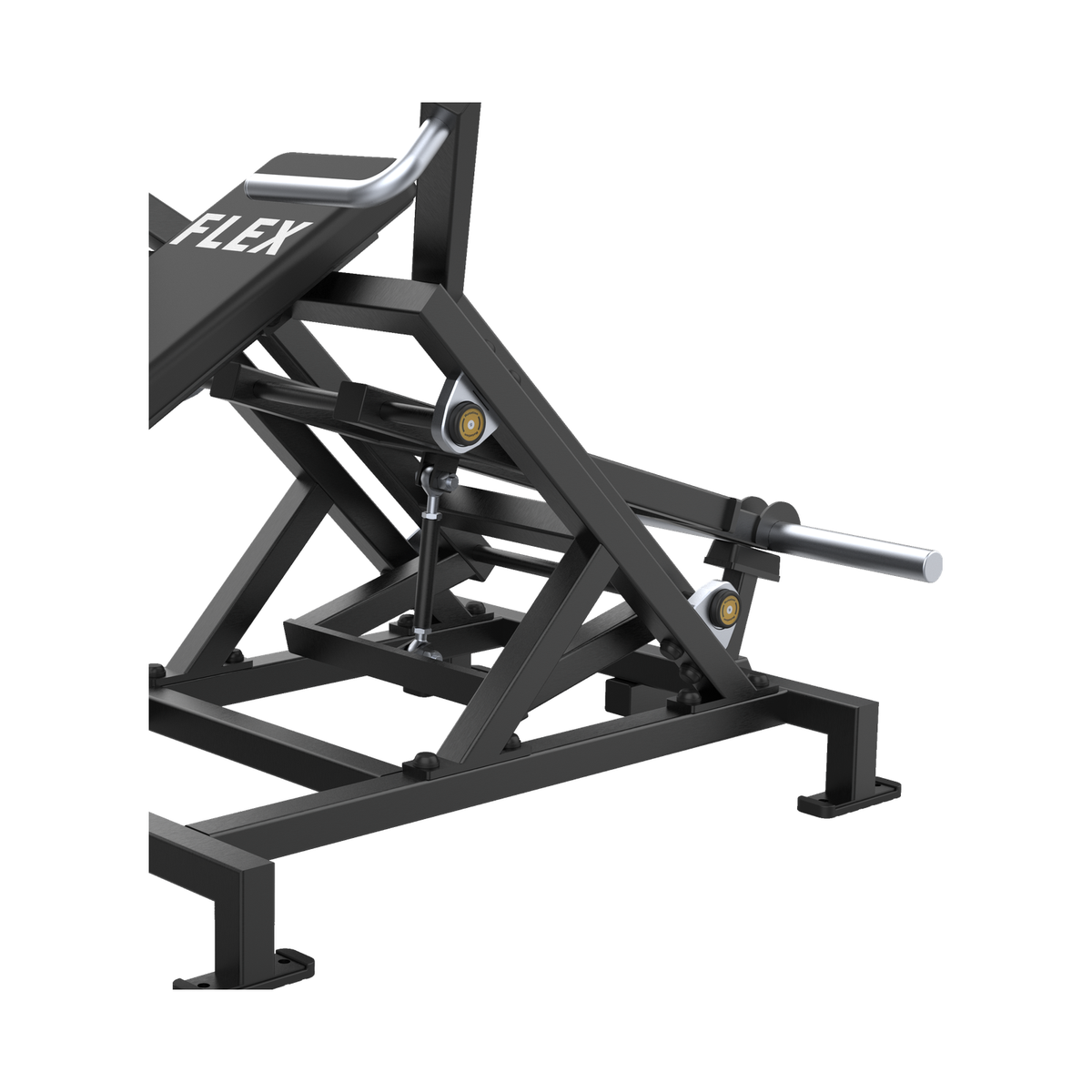 DHZ A703L FLEX Shoulder Press Hebelmechanik und Scheibenaufnahme im Detail