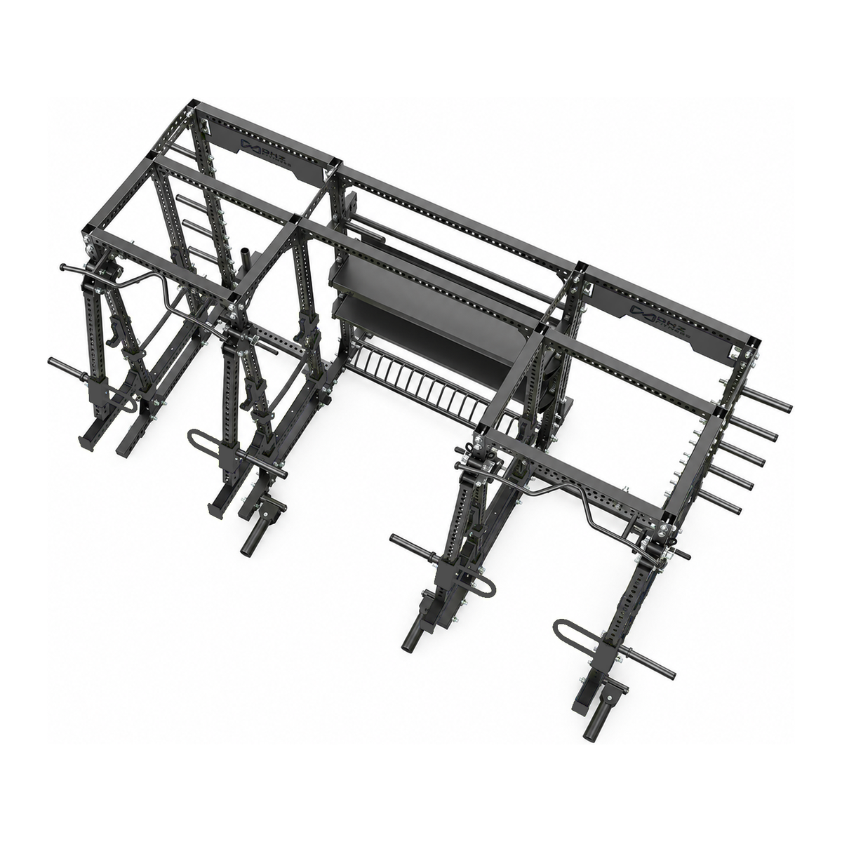 DHZ E6215 Lever Arm Dual Power Rack in Black Pearl und Piano Black – Draufsicht