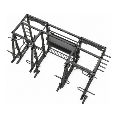 DHZ E6215 Lever Arm Dual Power Rack in Black Pearl und Piano Black – Draufsicht