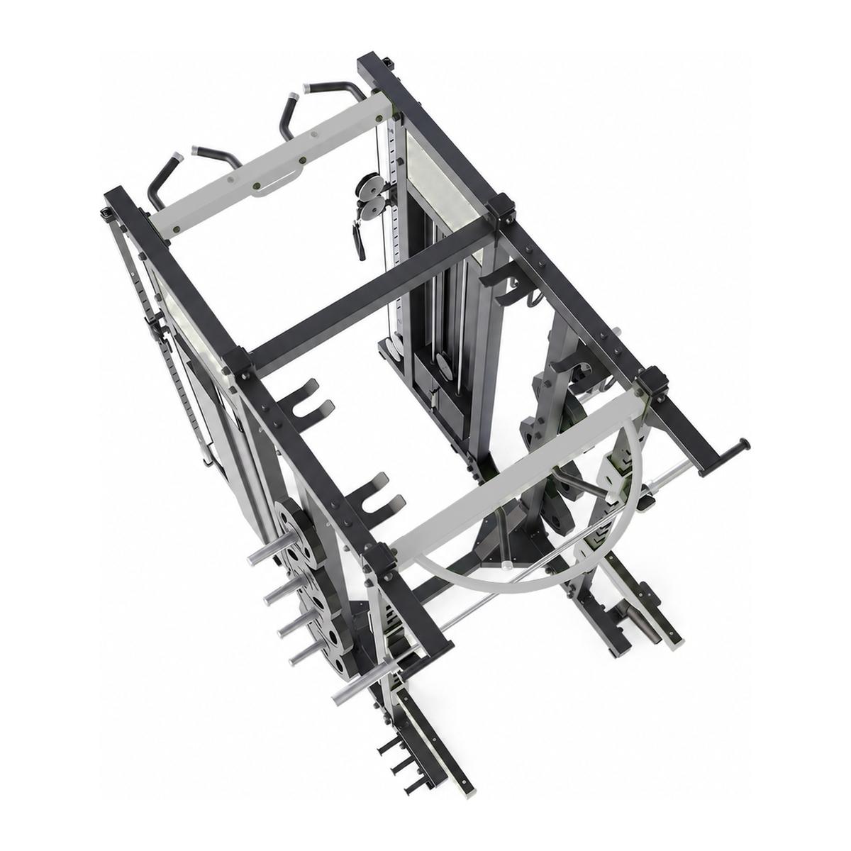 DHZ E6222 Combo Rack mit Kabelzug in Black Pearl und Light Grey – Draufsicht