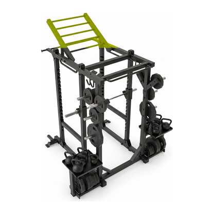 DHZ E6225 Tower Power Rack in Black Pearl und Apple Green – erhöhte Draufsicht