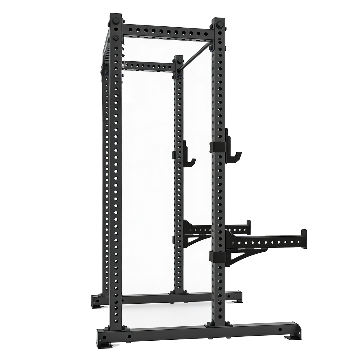 DHZ E6254P Half Rack Combi in Black Pearl und Piano Black – Rückansicht auf weißem Hintergrund