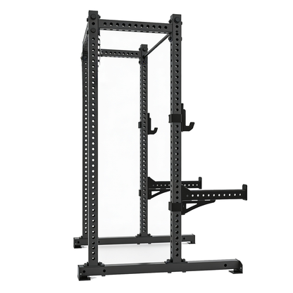 DHZ E6254P Half Rack Combi in Black Pearl und Piano Black – Rückansicht auf weißem Hintergrund