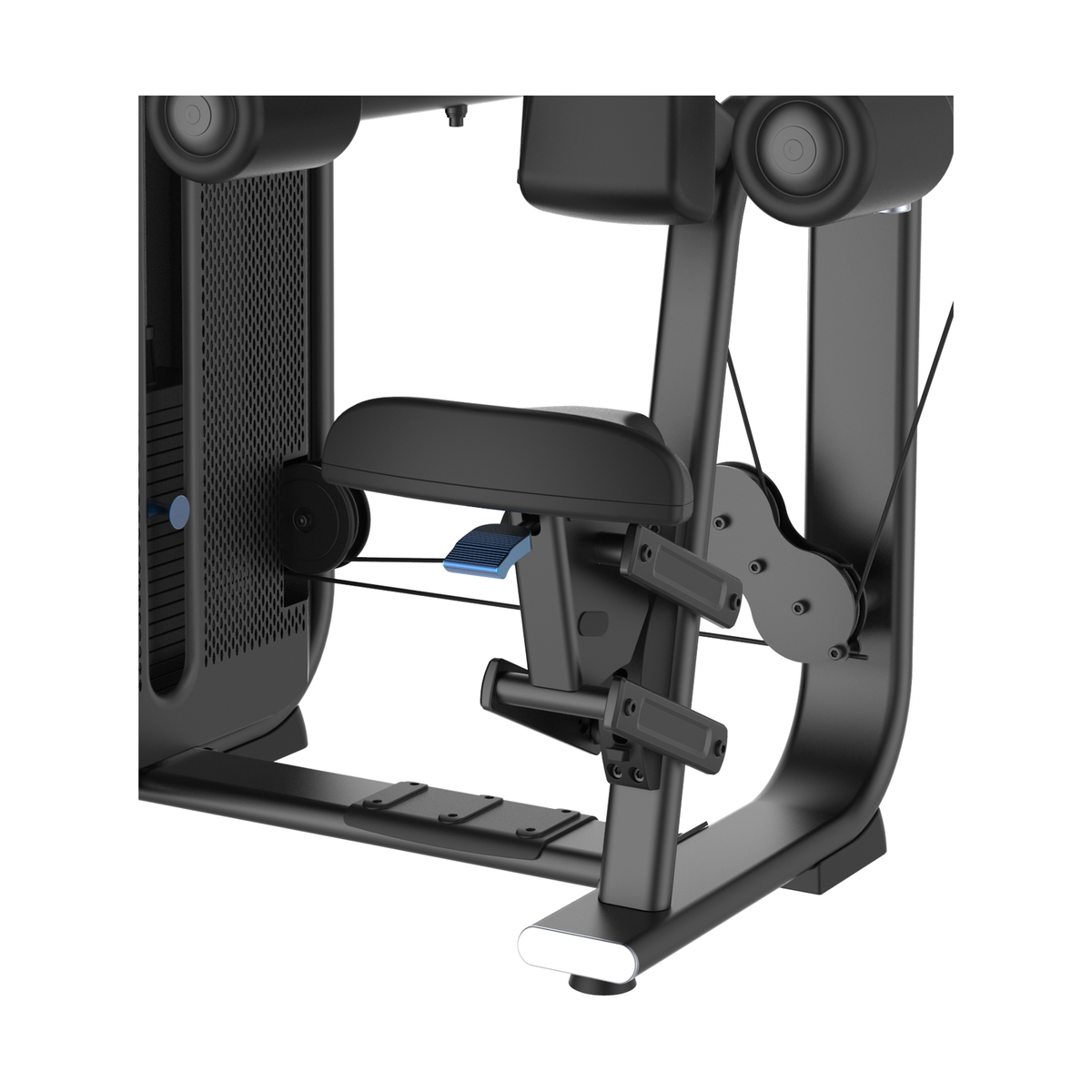 DHZ E7005 Lateral Raise Sitz, Verstellung und Antrieb im Detail