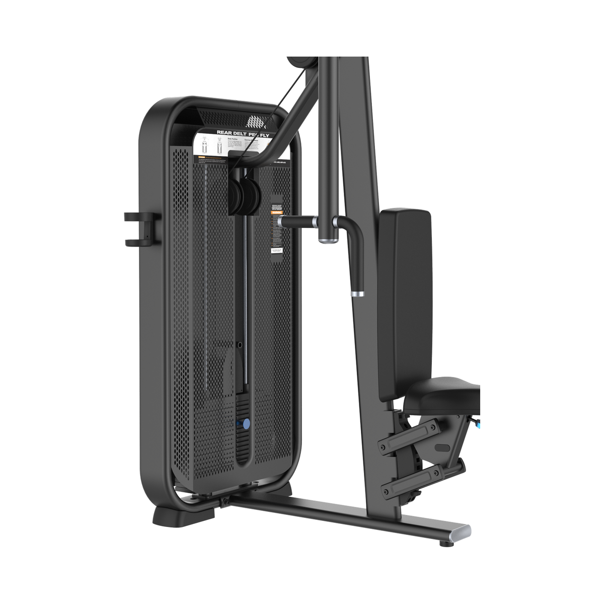DHZ E7007 Rear Delt / Pec Fly Gewichtsblock, Sitz und Verstellung im Detail