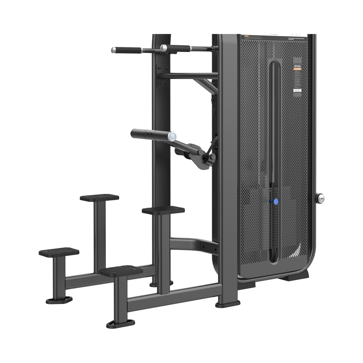DHZ E7009 Dip Chin Assist Gewichtsblock, Stufen und Unterstützungsmechanik im Detail