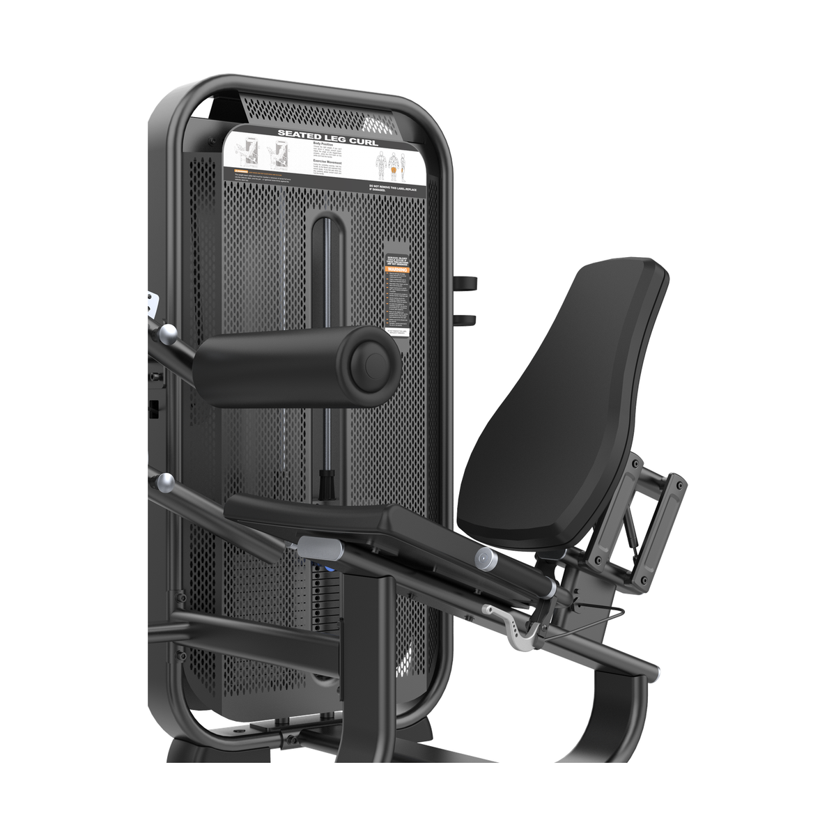 DHZ E7023 Seated Leg Curl Gewichtsturm Sitz und Rückenlehne im Detail