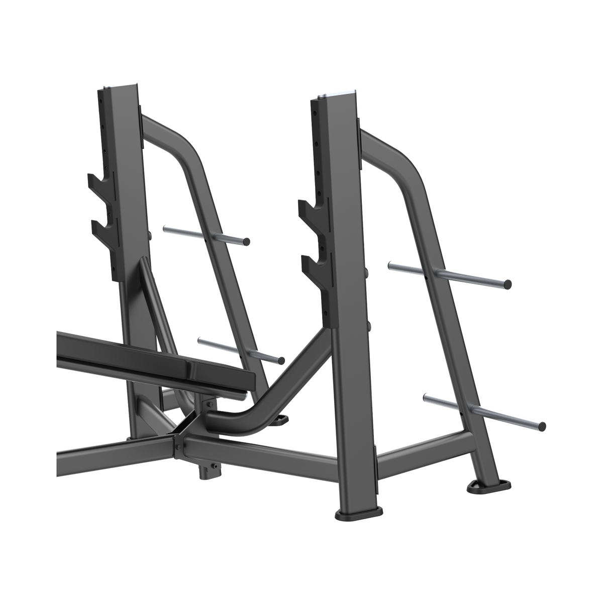 DHZ E7041 Olympic Bench Decline Hantelablagen und Scheibenhalter im Detail