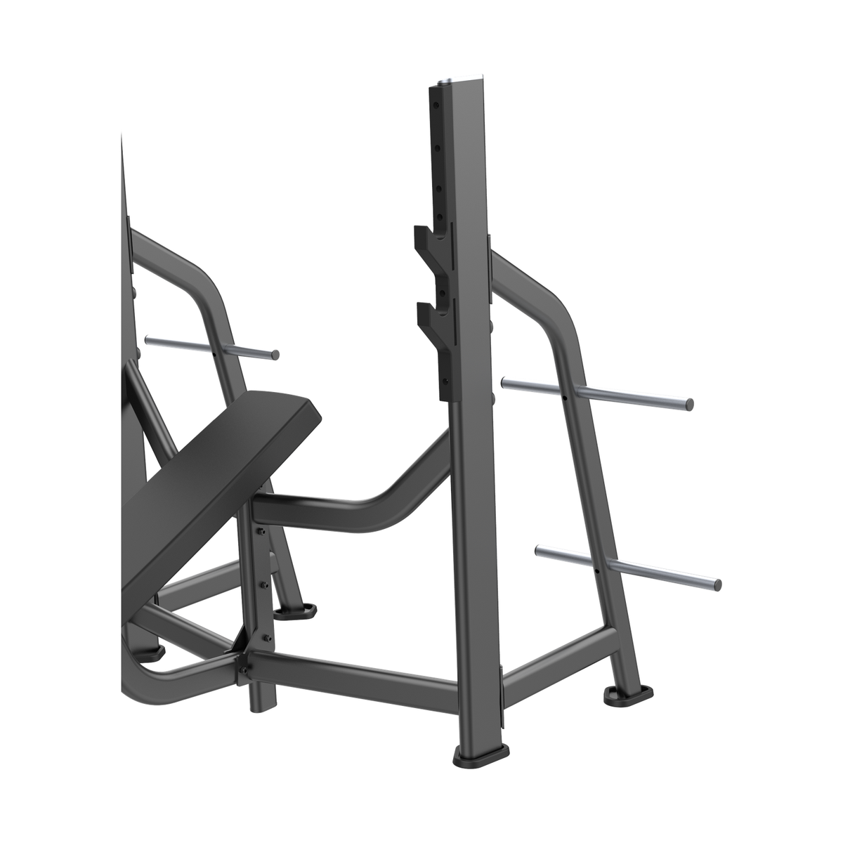 DHZ E7042 Olympic Bench Incline Hantelablagen und Scheibenhalter im Detail
