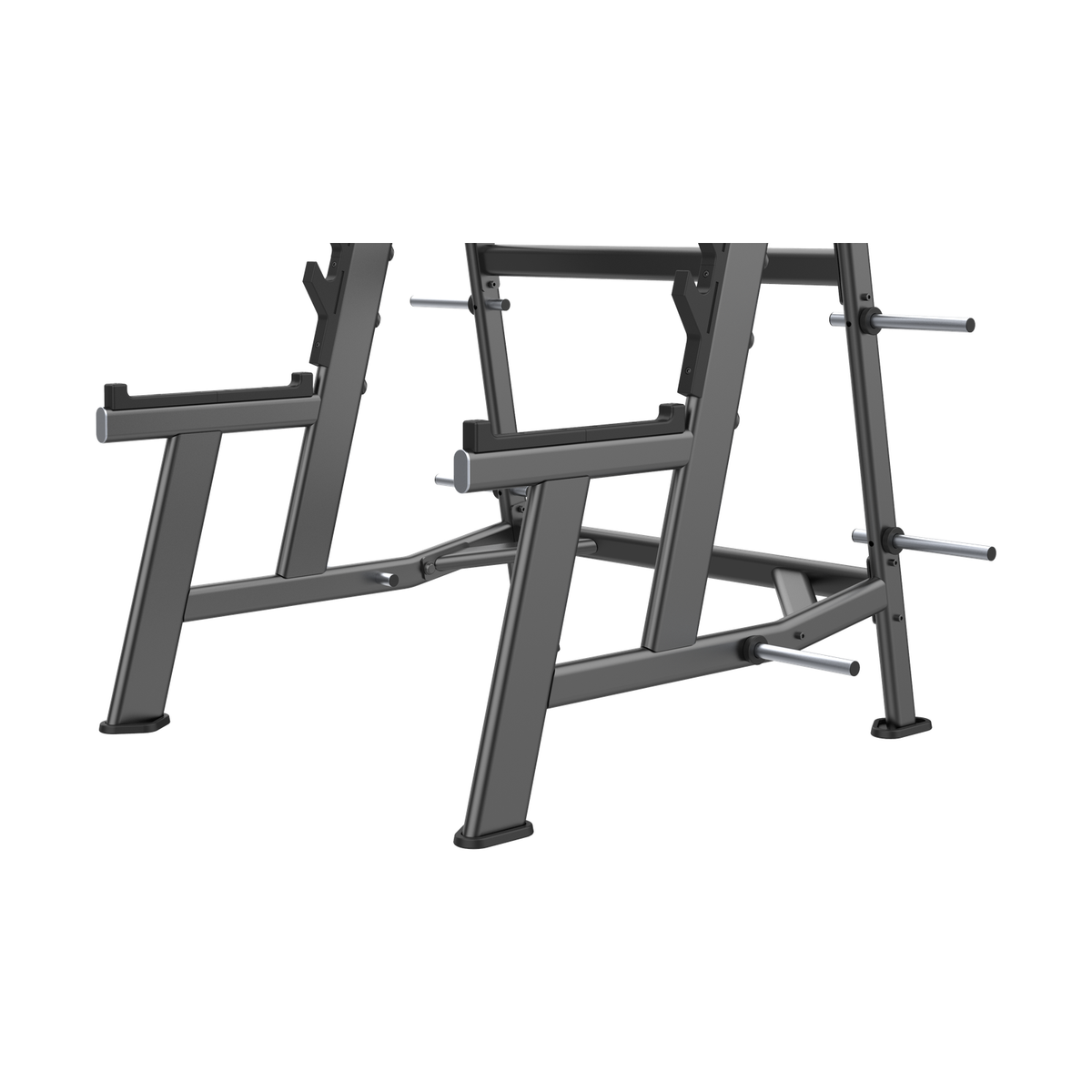 DHZ E7050 Squat Rack Scheibenhalter und Rahmen im Detail