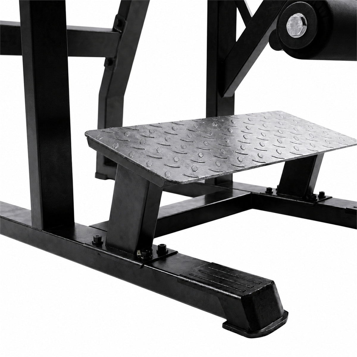 DHZ A613 Reverse Hyperextension – Detail der rutschfesten Fußplatte für sicheren Stand – Fitnessstudio, Krafttraining und kommerzieller Studioeinsatz