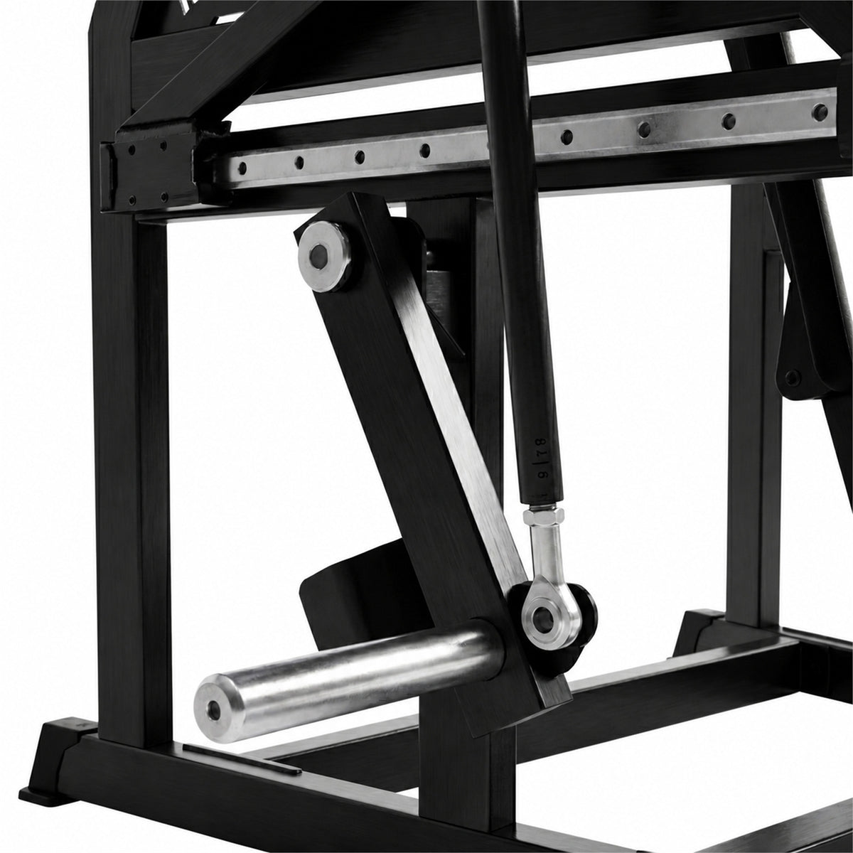 DHZ A615 Precision Chest Press – Detail der 50-mm-Hantelscheibenaufnahme für Plate-Loaded Krafttraining – Fitnessstudio, Krafttraining und kommerzieller Studioeinsatz