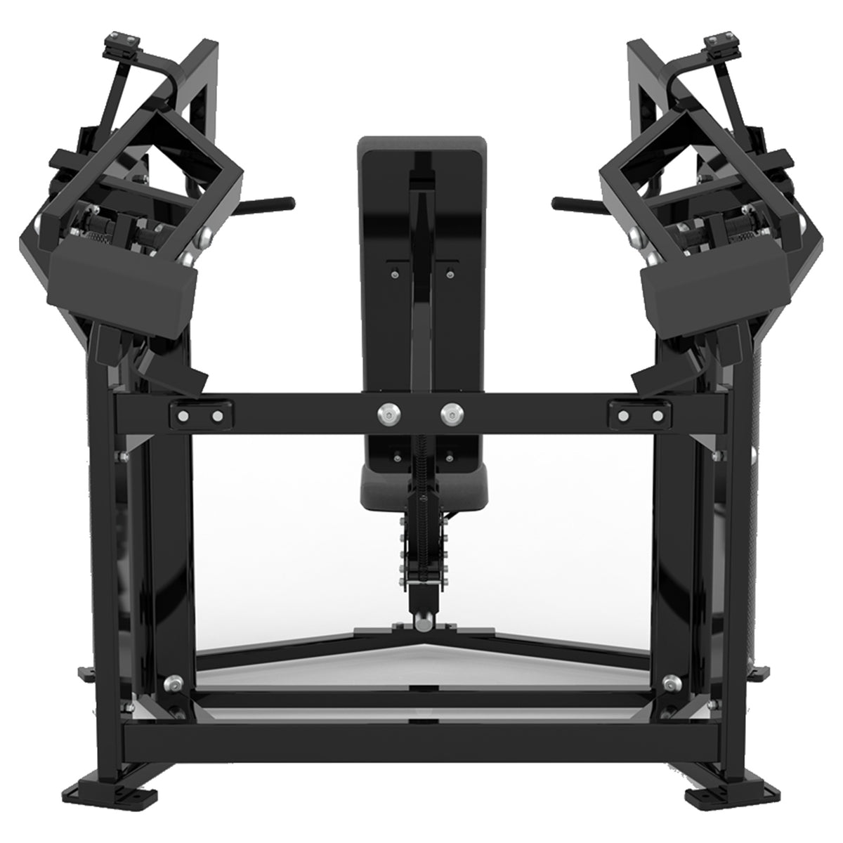 DHZ D-FORCE PM2041 Shoulder Press – Dual Weight Stack Schulterpresse – schwarze Polster, Produktansicht 03