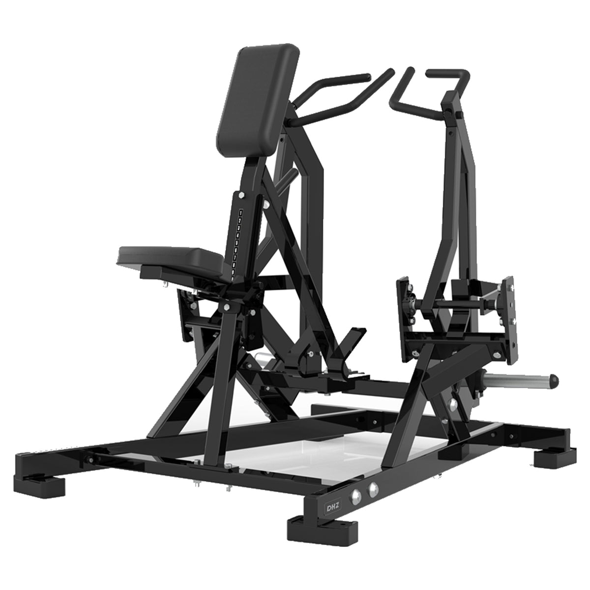 DHZ P-FORCE PM2011 Iso-Lateral Row – Plate Loaded Iso-Laterale Rudermaschine – schwarze Polster, Produktansicht 03