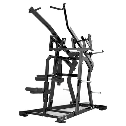 DHZ P-FORCE PM2015 Iso-Lateral Wide Pulldown – Plate Loaded Iso-Laterale Wide-Pulldown-Maschine – schwarze Polster, Produktansicht 03