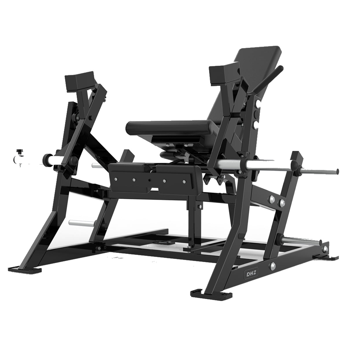 DHZ P-FORCE PM2024 Leg Extension – Plate Loaded Beinstrecker – schwarze Polster, Hauptansicht