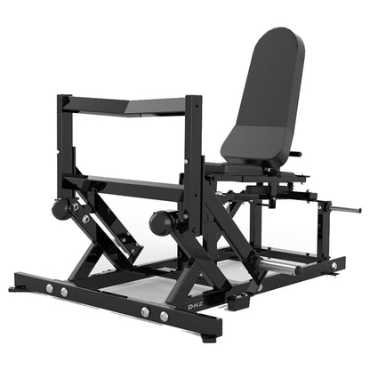 DHZ P-FORCE PM2026 Super Horizontal Calf – Plate Loaded Horizontale Wadenmaschine – schwarze Polster, Produktansicht 03