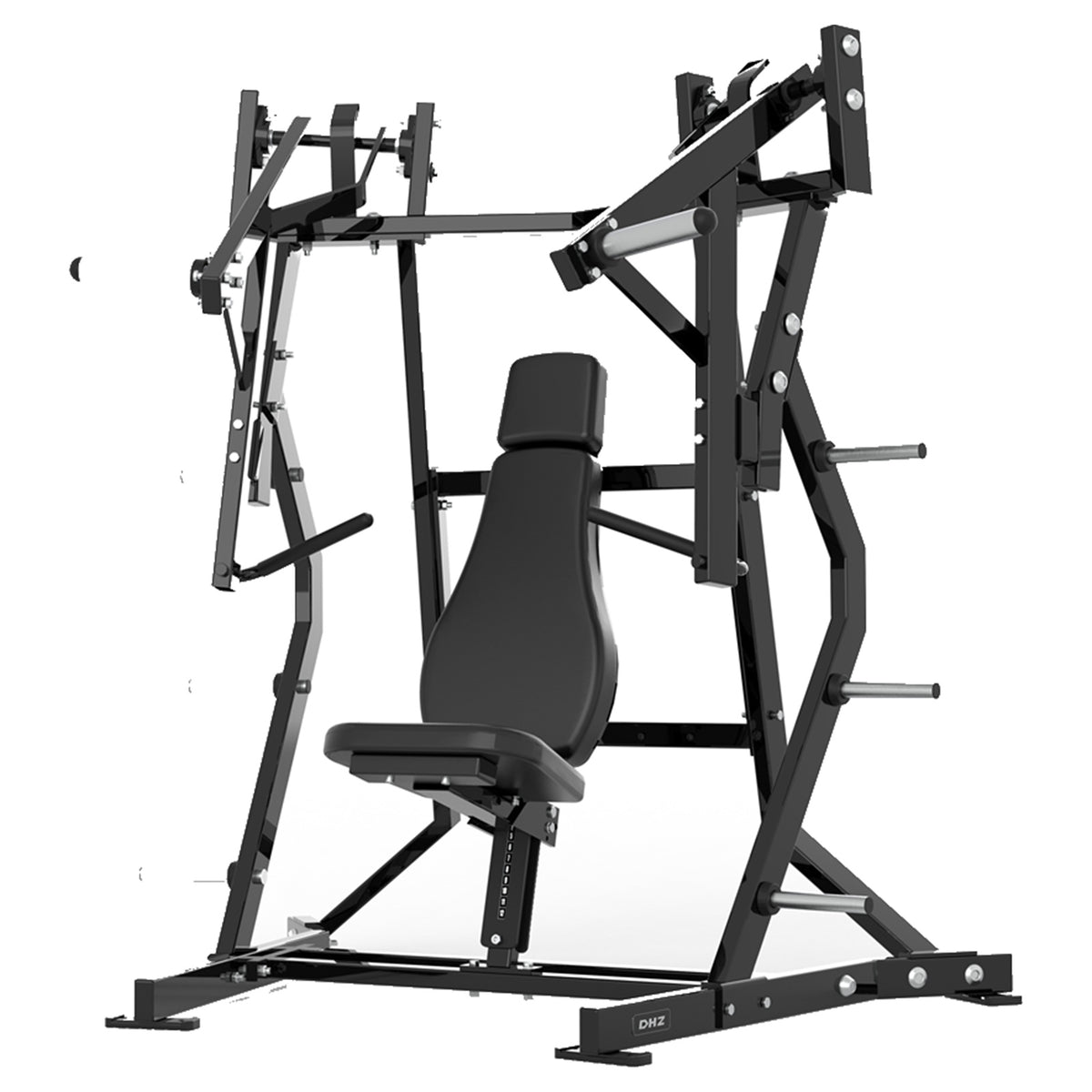 DHZ P-FORCE PM2032 Iso-Lateral Bench Press – Plate Loaded Iso-Laterale Brustpresse – schwarze Polster, Produktansicht 03