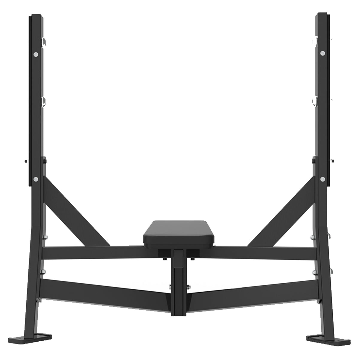 DHZ S-FORCE PM3012 Olympic Flat Bench – Freihantel Olympische Flachbank – schwarze Polster, Produktansicht 03