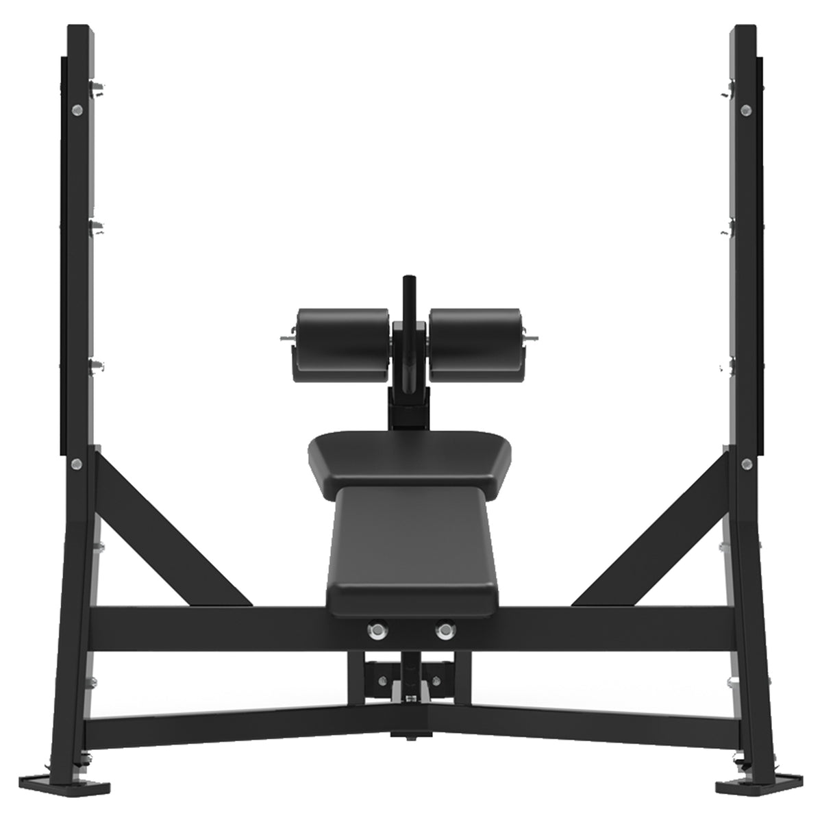DHZ S-FORCE PM3014 Olympic Decline Bench – Freihantel Olympische Negativbank – schwarze Polster, Produktansicht 03