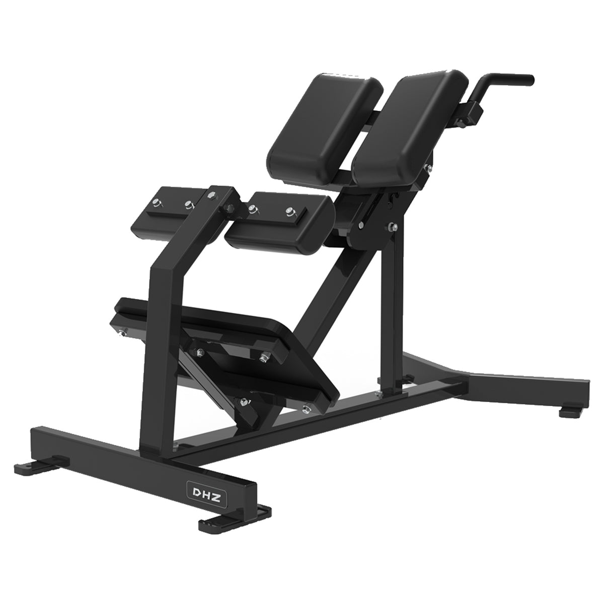 DHZ S-FORCE PM3016 Back Extension – Freihantel Rückenstrecker – schwarze Polster, Produktansicht 03