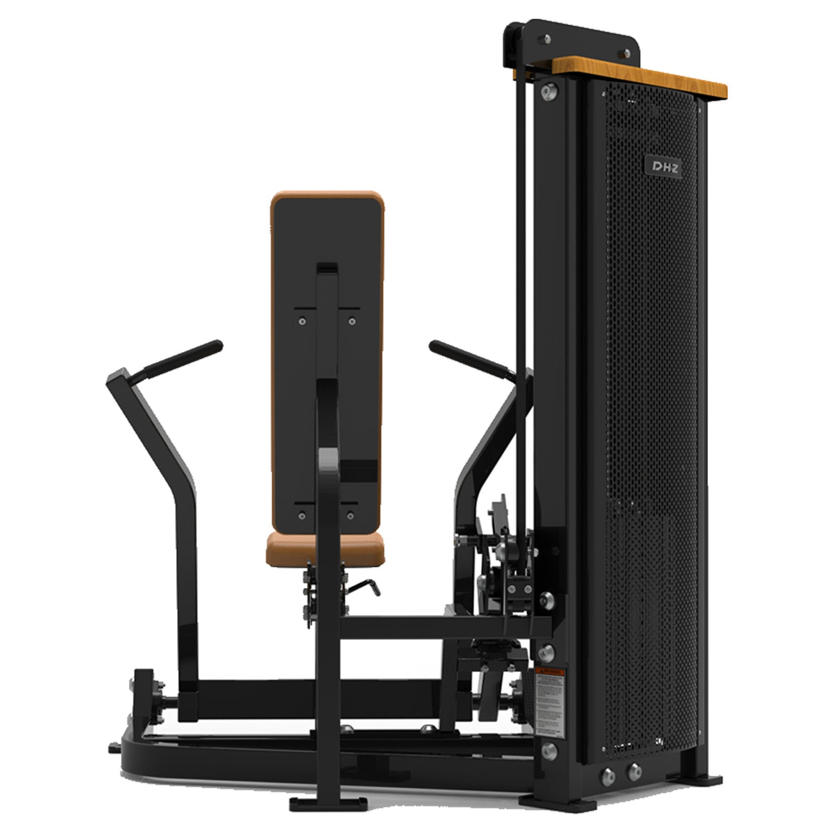 DHZ S-FORCE SM5008 Vertical Chest Press – Gewichtsblock Vertikale Brustpresse – braune Polster, Produktansicht 03