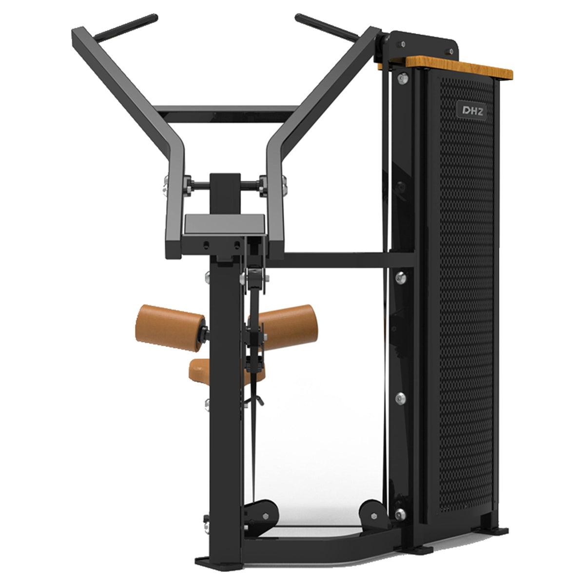 DHZ S-FORCE SM5035 Pulldown – Gewichtsblock Latzugmaschine – braune Polster, Produktansicht 03