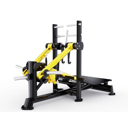 DHZ TITAN Extreme T940 Super Belt Squat – Professionelle Belt Squat Maschine für intensives Beintraining – super belt squat schwarz gold dreiviertelansicht
