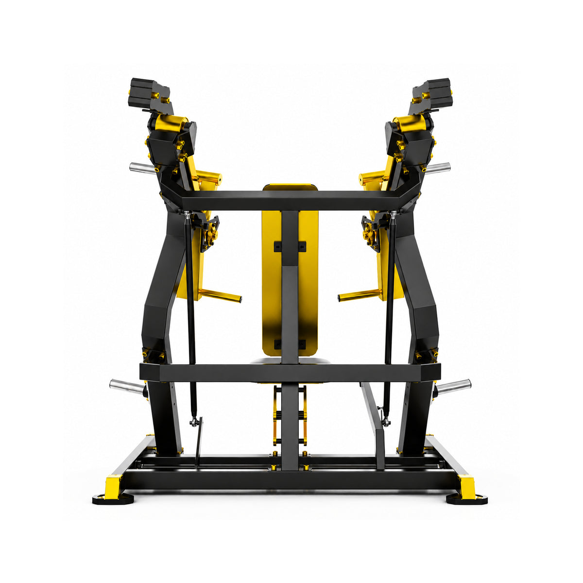 DHZ TITAN Mechanix Y915ZA Incline Chest Press - Plate Loaded Brustpresse für obere Brust – incline chest press schwarz gold rueckansicht