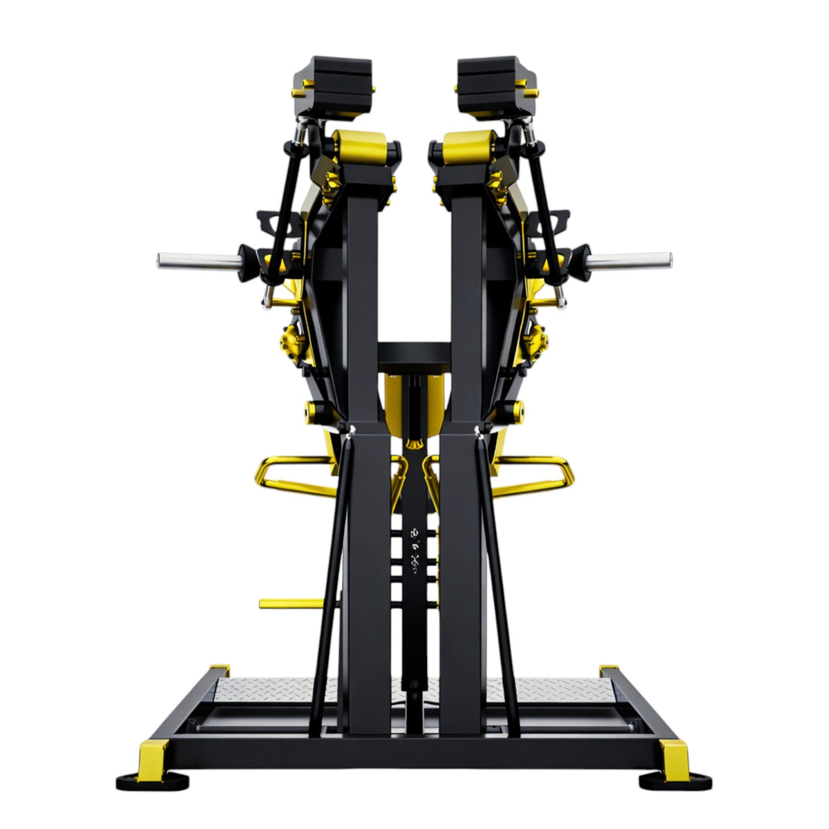DHZ TITAN Mechanix Y925ZA Low Row - Plate Loaded Rudergerät für Rücken – low row schwarz gold frontansicht