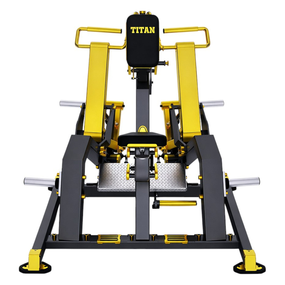 DHZ TITAN Mechanix Y930ZA Row - Plate Loaded Rudergerät für Rückentraining – row schwarz gold frontansicht