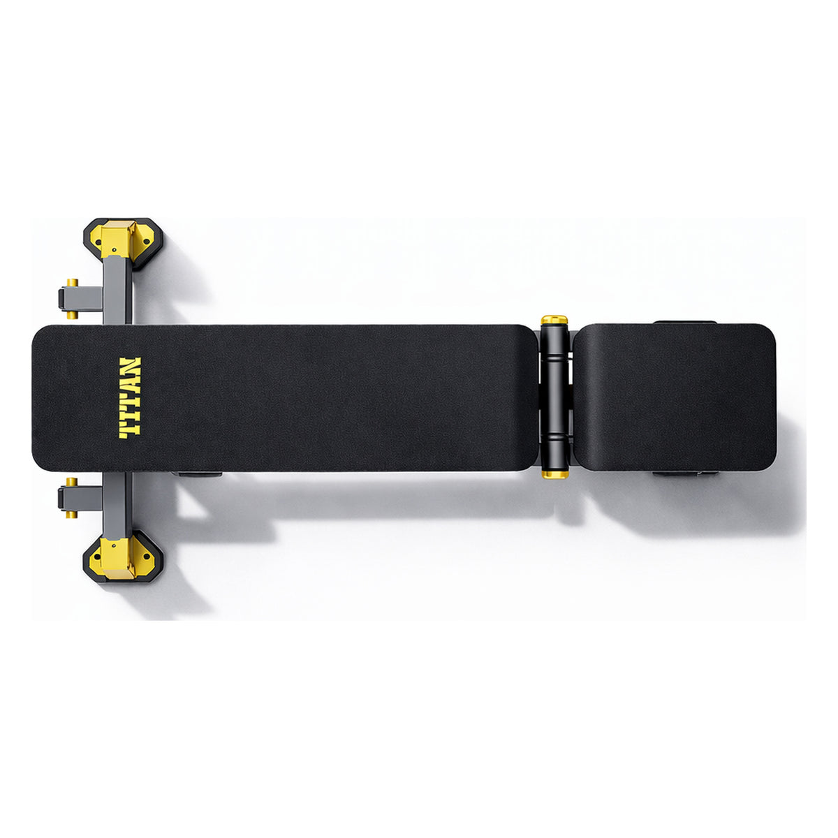 DHZ TITAN Mechanix Y978ZA Super Bench - Verstellbare Trainingsbank (FID) für Freihanteltraining – super bench schwarz gold seitenansicht