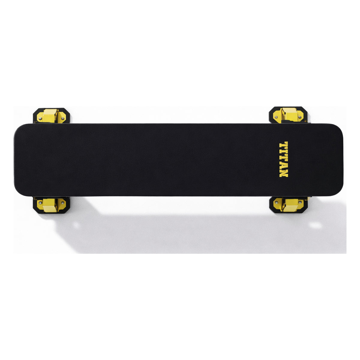 DHZ TITAN Mechanix Y980ZA Flat Bench - Flachbank für Freihanteltraining – flat bench schwarz gold seitenansicht